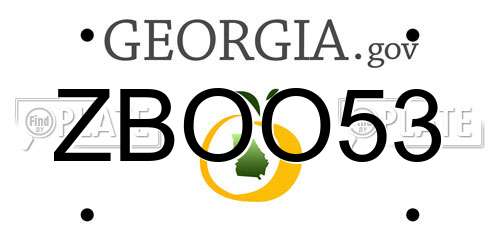ZBOO53 Georgia License Plate
