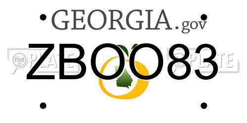 ZBOO83 Georgia License Plate