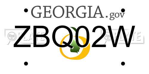 ZBQ02W Georgia License Plate