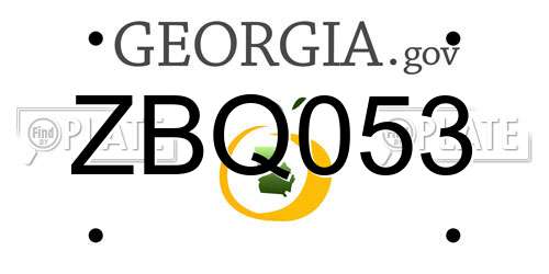 ZBQ053 Georgia License Plate