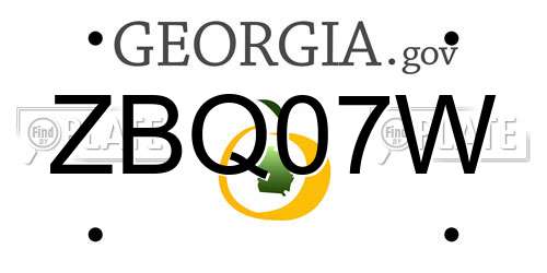 ZBQ07W Georgia License Plate