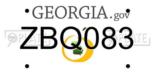 ZBQ083 Georgia License Plate