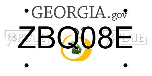 ZBQ08E Georgia License Plate