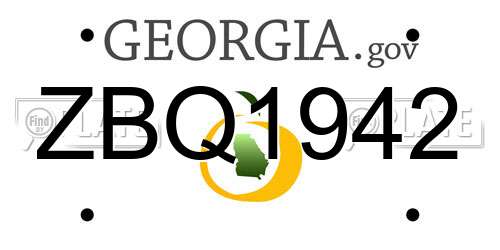 ZBQ1942 Georgia License Plate