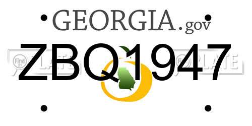 ZBQ1947 Georgia License Plate