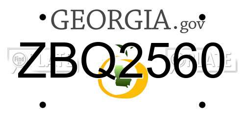 ZBQ2560 Georgia License Plate
