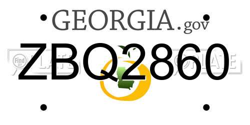 ZBQ2860 Georgia License Plate