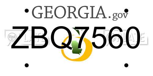 ZBQ7560 Georgia License Plate