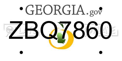 ZBQ7860 Georgia License Plate