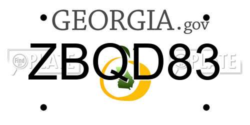 ZBQD83 Georgia License Plate