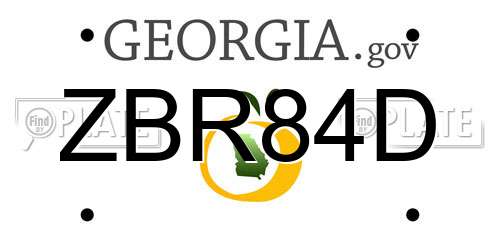 ZBR84D Georgia License Plate