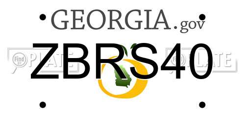ZBRS40 Georgia License Plate