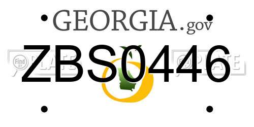 ZBS0446 Georgia License Plate
