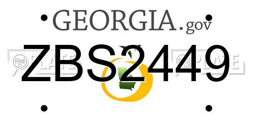 ZBS2449 Georgia License Plate