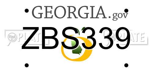 ZBS339 Georgia License Plate