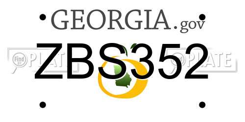 ZBS352 Georgia License Plate