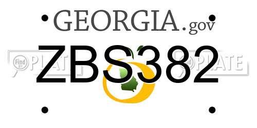 ZBS382 Georgia License Plate