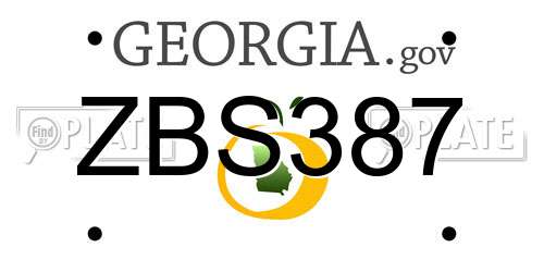 ZBS387 Georgia License Plate