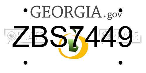 ZBS7449 Georgia License Plate