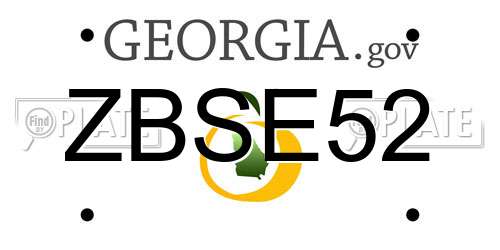 ZBSE52 Georgia License Plate