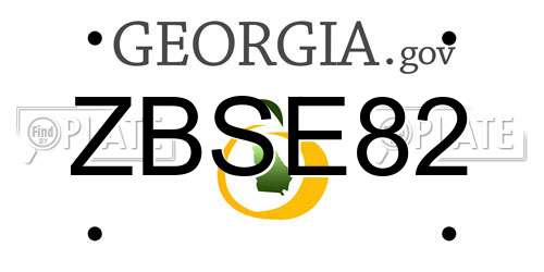 ZBSE82 Georgia License Plate