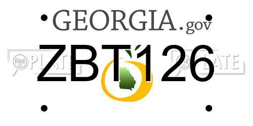 ZBT126 Georgia License Plate