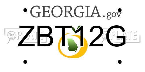 ZBT12G Georgia License Plate