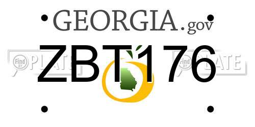 ZBT176 Georgia License Plate