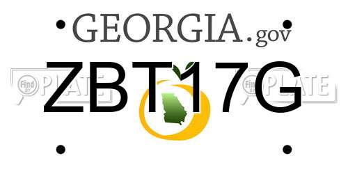 ZBT17G Georgia License Plate