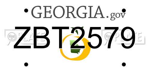 ZBT2579 Georgia License Plate