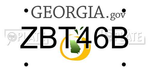 ZBT46B Georgia License Plate