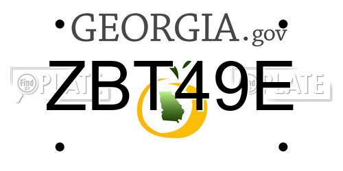 ZBT49E Georgia License Plate