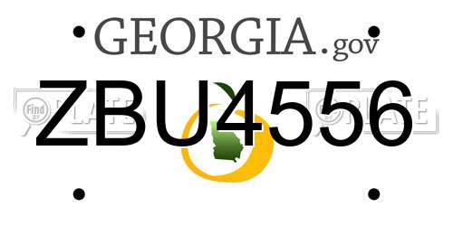 ZBU4556 Georgia License Plate