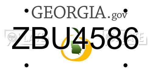 ZBU4586 Georgia License Plate