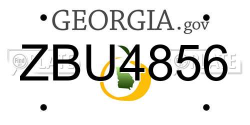 ZBU4856 Georgia License Plate