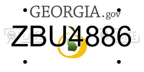 ZBU4886 Georgia License Plate