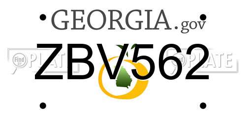 ZBV562 Georgia License Plate