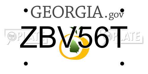 ZBV56T Georgia License Plate