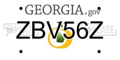 ZBV56Z Georgia License Plate