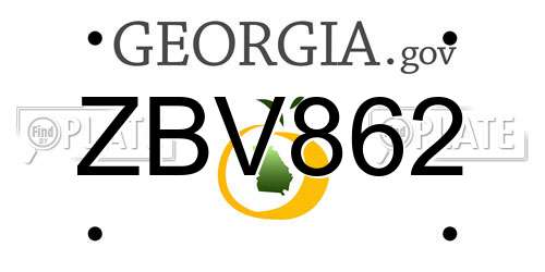 ZBV862 Georgia License Plate