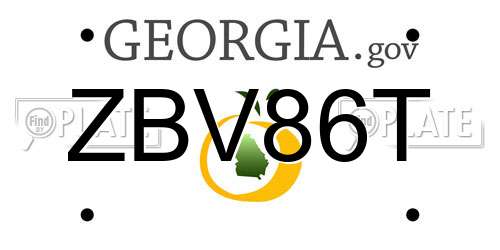 ZBV86T Georgia License Plate