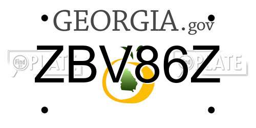 ZBV86Z Georgia License Plate