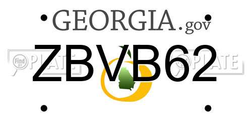 ZBVB62 Georgia License Plate