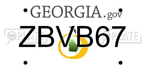 ZBVB67 Georgia License Plate