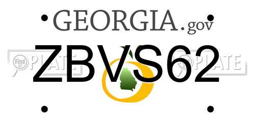 ZBVS62 Georgia License Plate