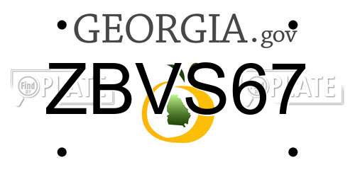 ZBVS67 Georgia License Plate