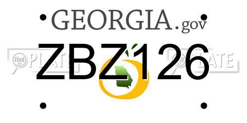 ZBZ126 Georgia License Plate
