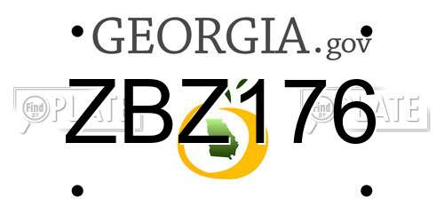 ZBZ176 Georgia License Plate