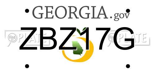 ZBZ17G Georgia License Plate