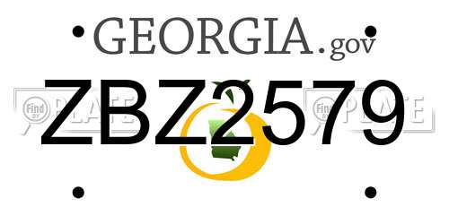ZBZ2579 Georgia License Plate